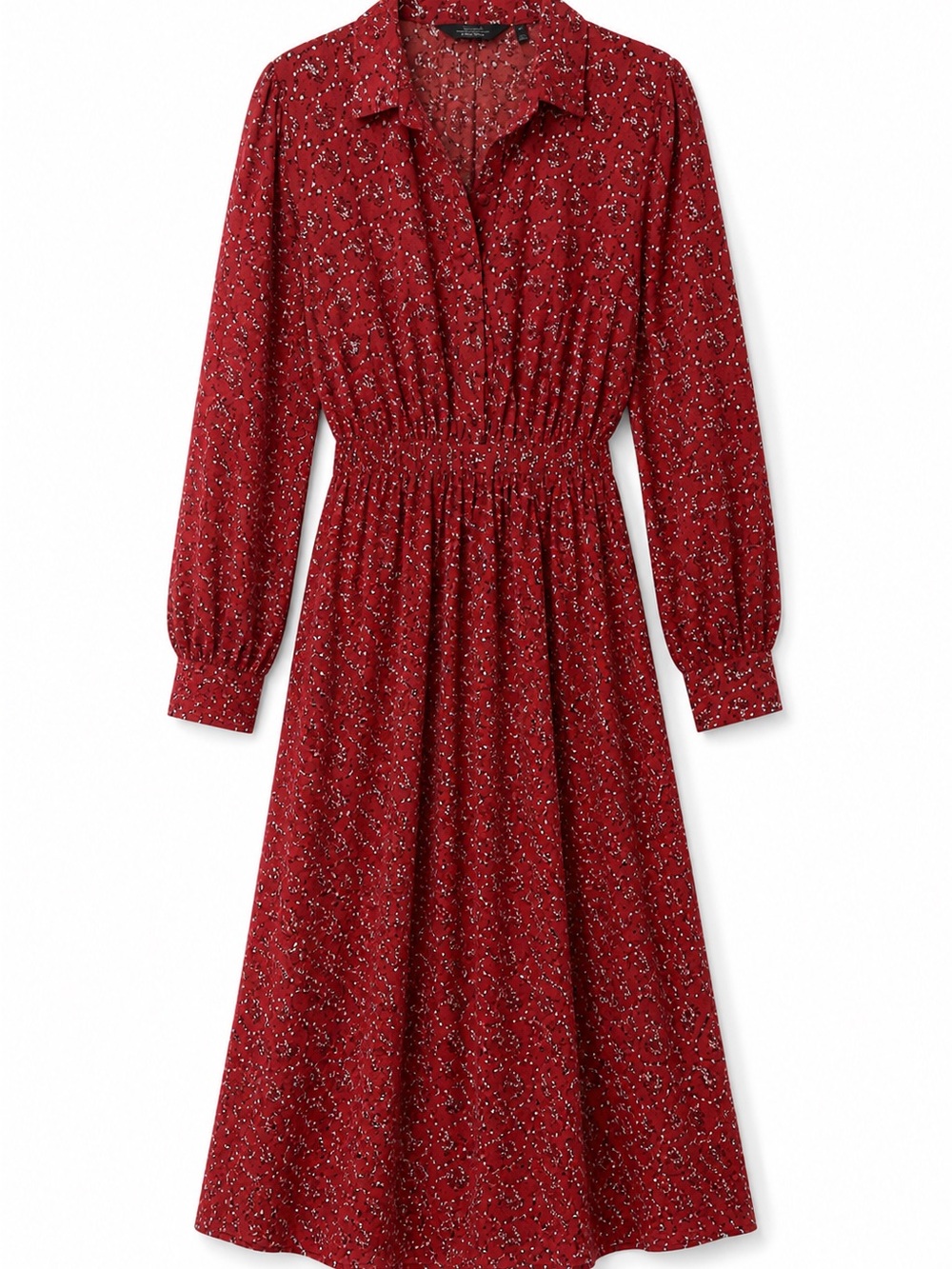 &Other Stories Womens Red Floral Button-Front Midi Dress S 4 36 - Picture 2 of 5